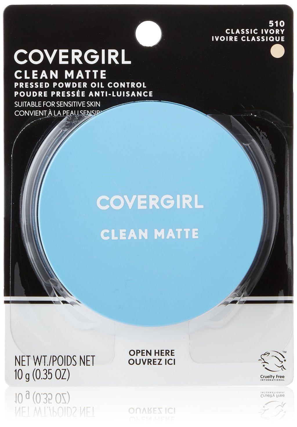 COVERGIRL Clean Matte Pressed Powder, Medium Light 535, 0.35 Oz, Pack of 1 (Packaging May Vary)