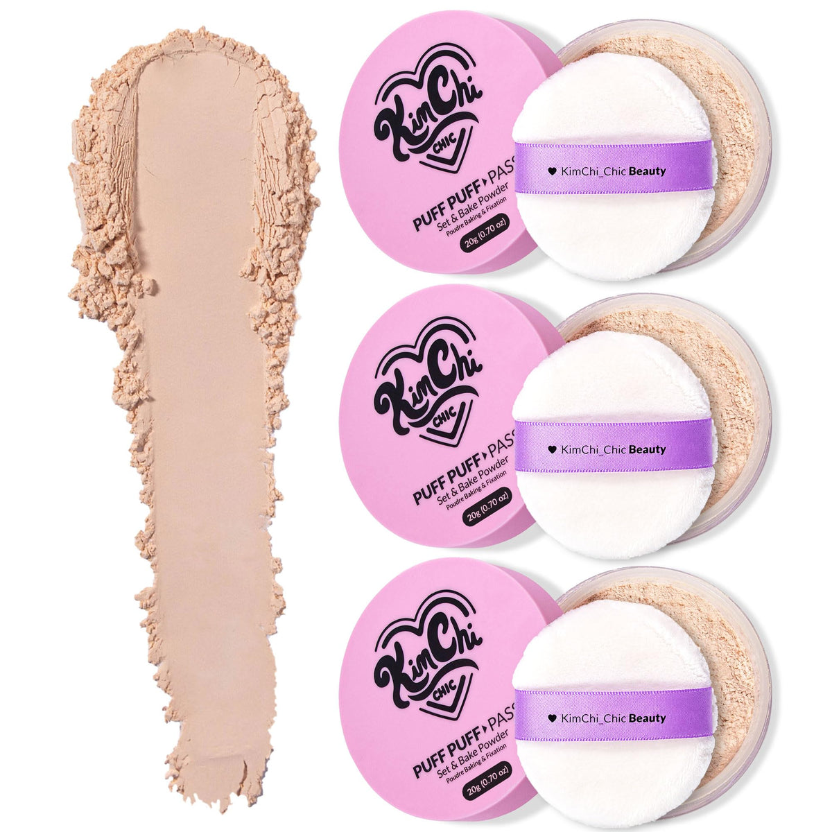 KimChiChic Beauty Puff Puff Pass Set & Bake Loose Setting Powder Makeup