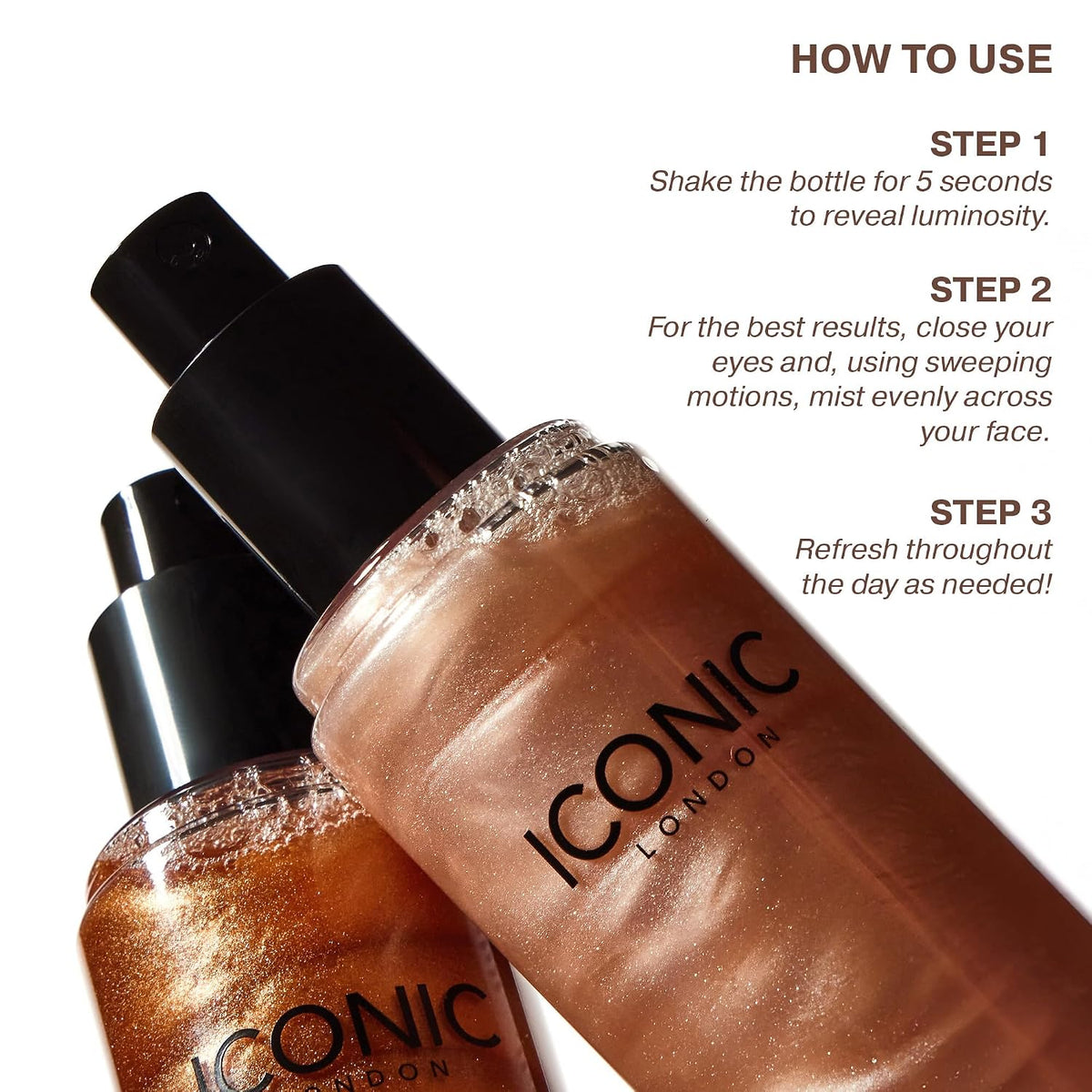 ICONIC LONDON Prep-Set-Glow Makeup Setting Spray | Glowy Finish, 4.22 Fl Oz
