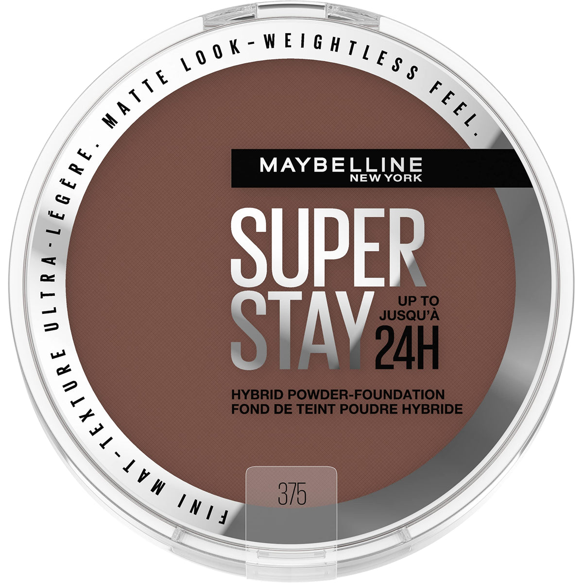 Maybelline Super Stay Up to 24HR Hybrid Powder-Foundation, Medium-to-Full Coverage Makeup, Matte Finish, 120, 1 Count