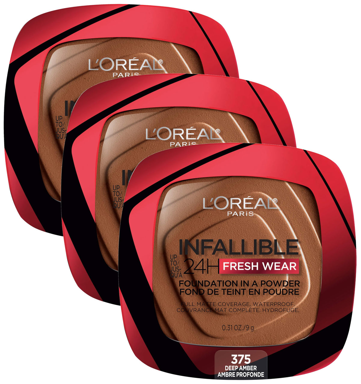 L'Oreal Paris Makeup Infallible Fresh Wear Foundation in a Powder, Up to 24H Wear, Waterproof, Porcelain, 0.31 oz. (Packaging May Vary)