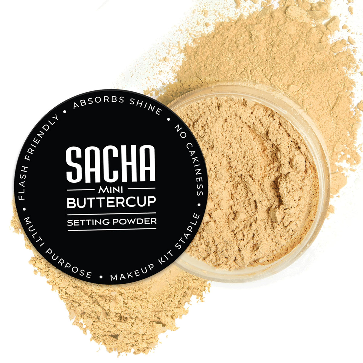 Sacha Buttercup Setting Powder – Medium to Deep Skin Tones Translucent Loose Face Powder, Flashback-Resistant, Oil Control, Long-Wear Matte Finish (1.75 oz)
