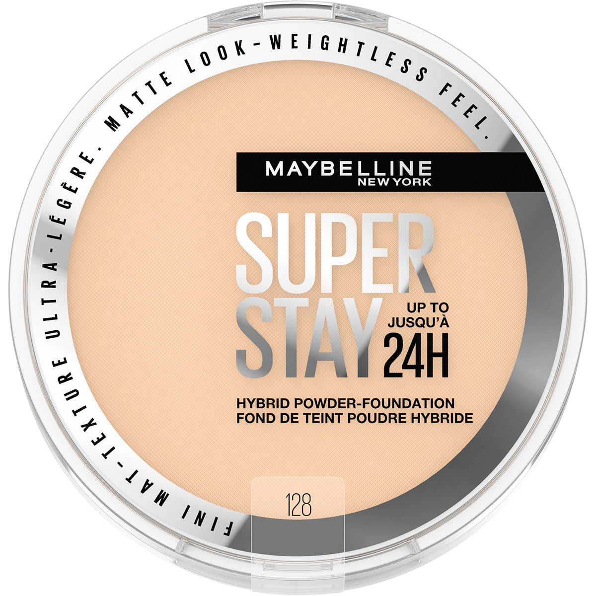 Maybelline Super Stay Up to 24HR Hybrid Powder-Foundation, Medium-to-Full Coverage Makeup, Matte Finish, 120, 1 Count