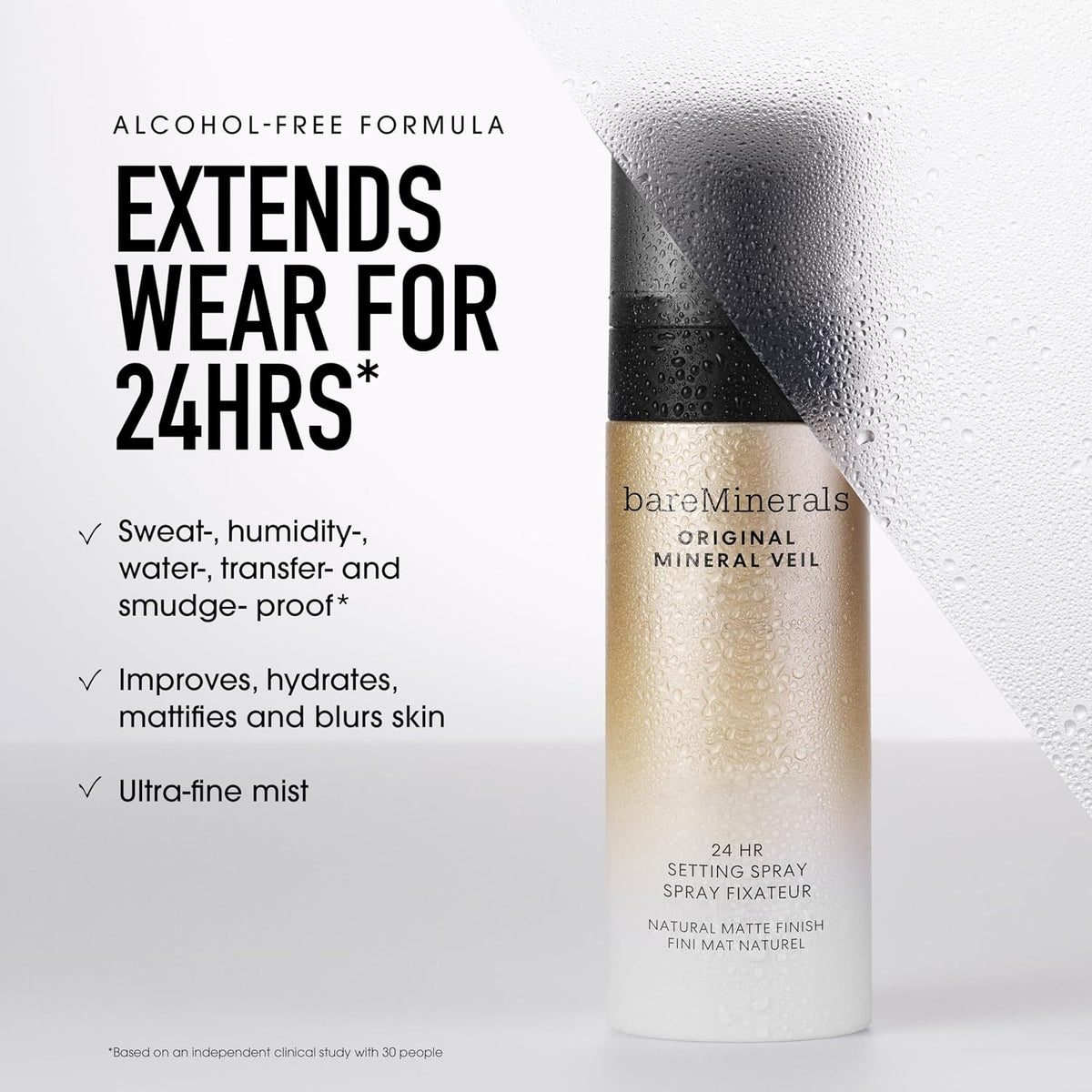 bareMinerals Original Mineral Veil Matte Setting Spray, 3.4 Fl Oz