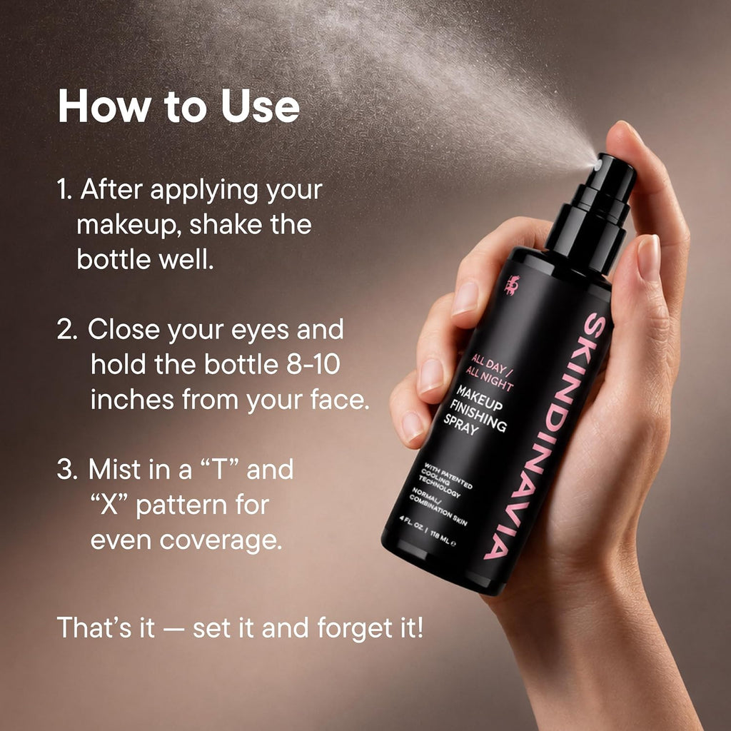 Skindinavia All Day/All Night Makeup Setting Spray, 2 oz, Up to 16+ Hours
