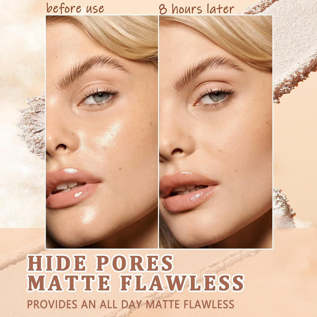 Oil Control Face Pressed Powder,Matte Smooth Flawless Setting Powder Makeup