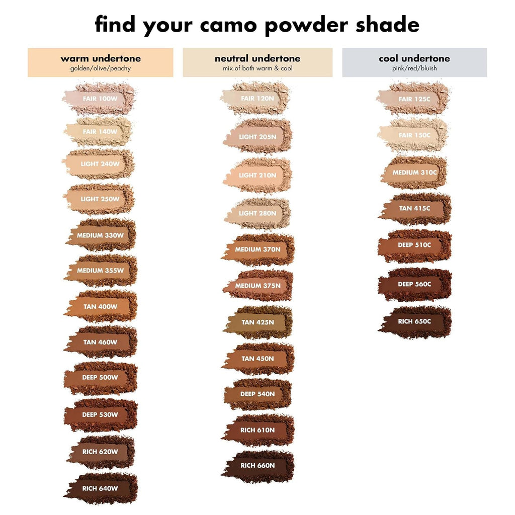 e.l.f. Camo Powder Foundation, Lightweight, Primer-Infused Buildable & Long-Lasting Medium-to-Full Coverage Foundation, Fair 150 C