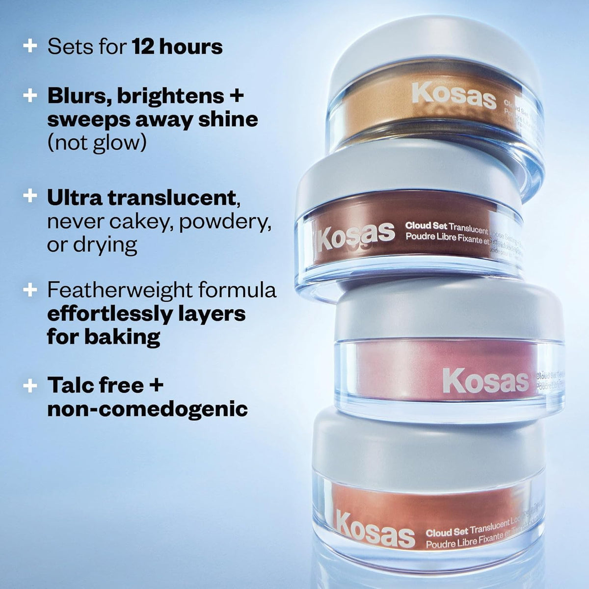 Kosas Cloud Set Talc-Free Loose Setting Face Powder, Ultra Sheer Pink