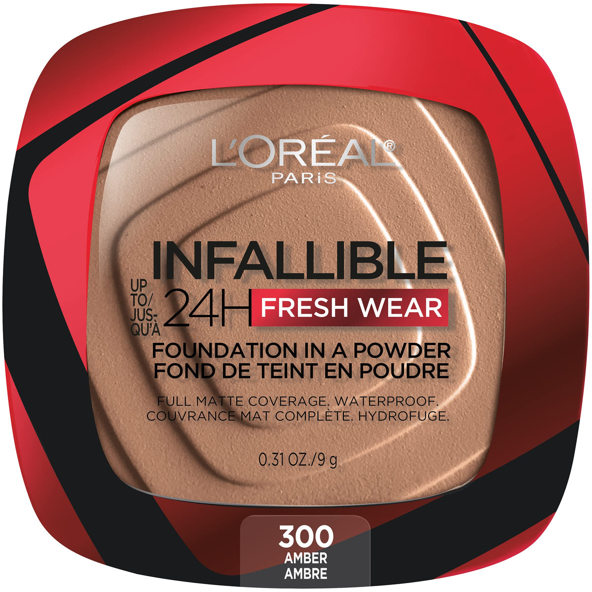 L'Oreal Paris Makeup Infallible Fresh Wear Foundation in a Powder, Up to 24H Wear, Waterproof, Porcelain, 0.31 oz. (Packaging May Vary)