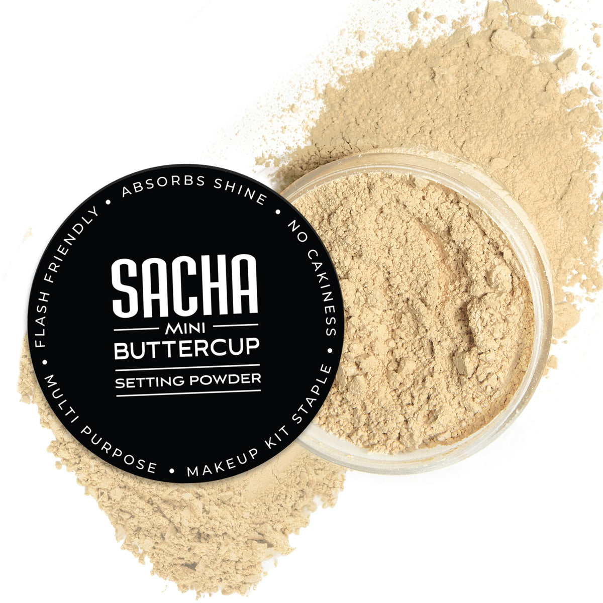Sacha Buttercup Setting Powder – Medium to Deep Skin Tones Translucent Loose Face Powder, Flashback-Resistant, Oil Control, Long-Wear Matte Finish (1.75 oz)