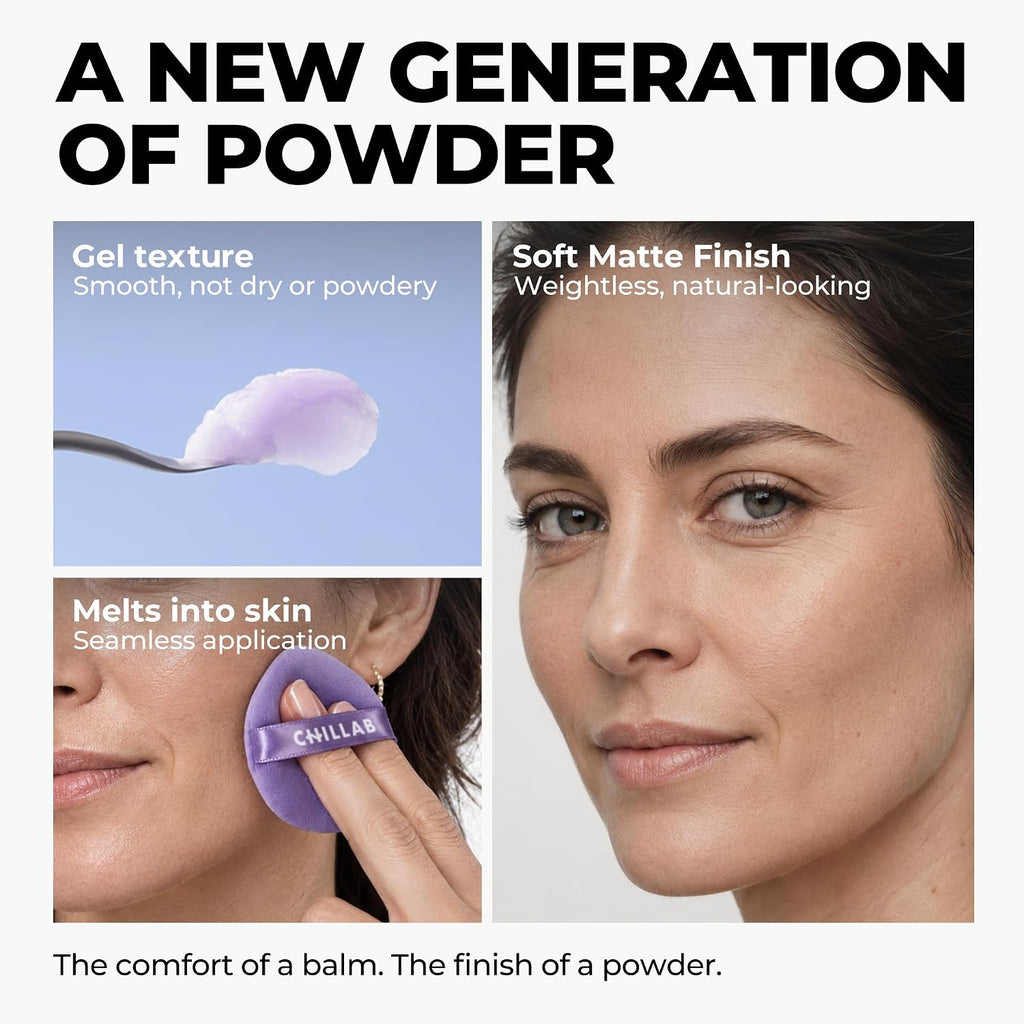 Chillab Lavender Matte Powder, Original Compact, Oil-Control Setting Powder