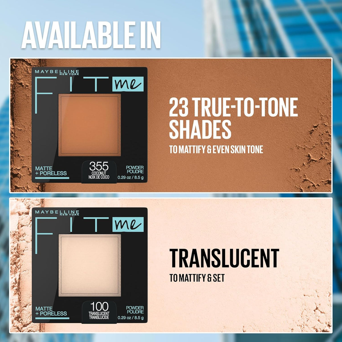 Maybelline Fit Me Matte + Poreless Pressed Face Powder Makeup & Setting Powder, Translucent, 1 Count