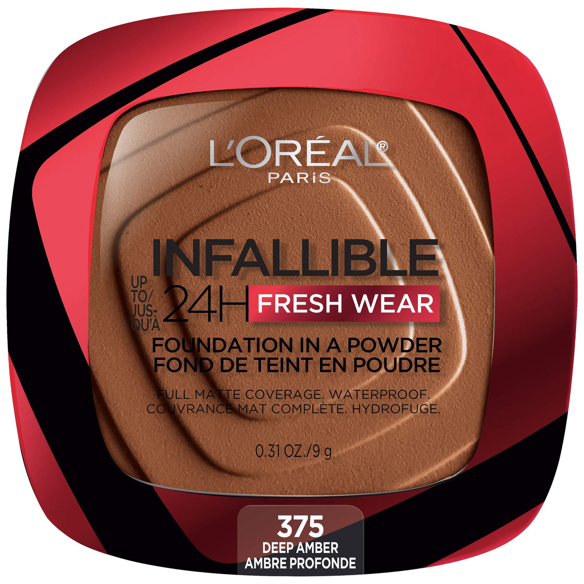 L'Oreal Paris Makeup Infallible Fresh Wear Foundation in a Powder, Up to 24H Wear, Waterproof, Porcelain, 0.31 oz. (Packaging May Vary)
