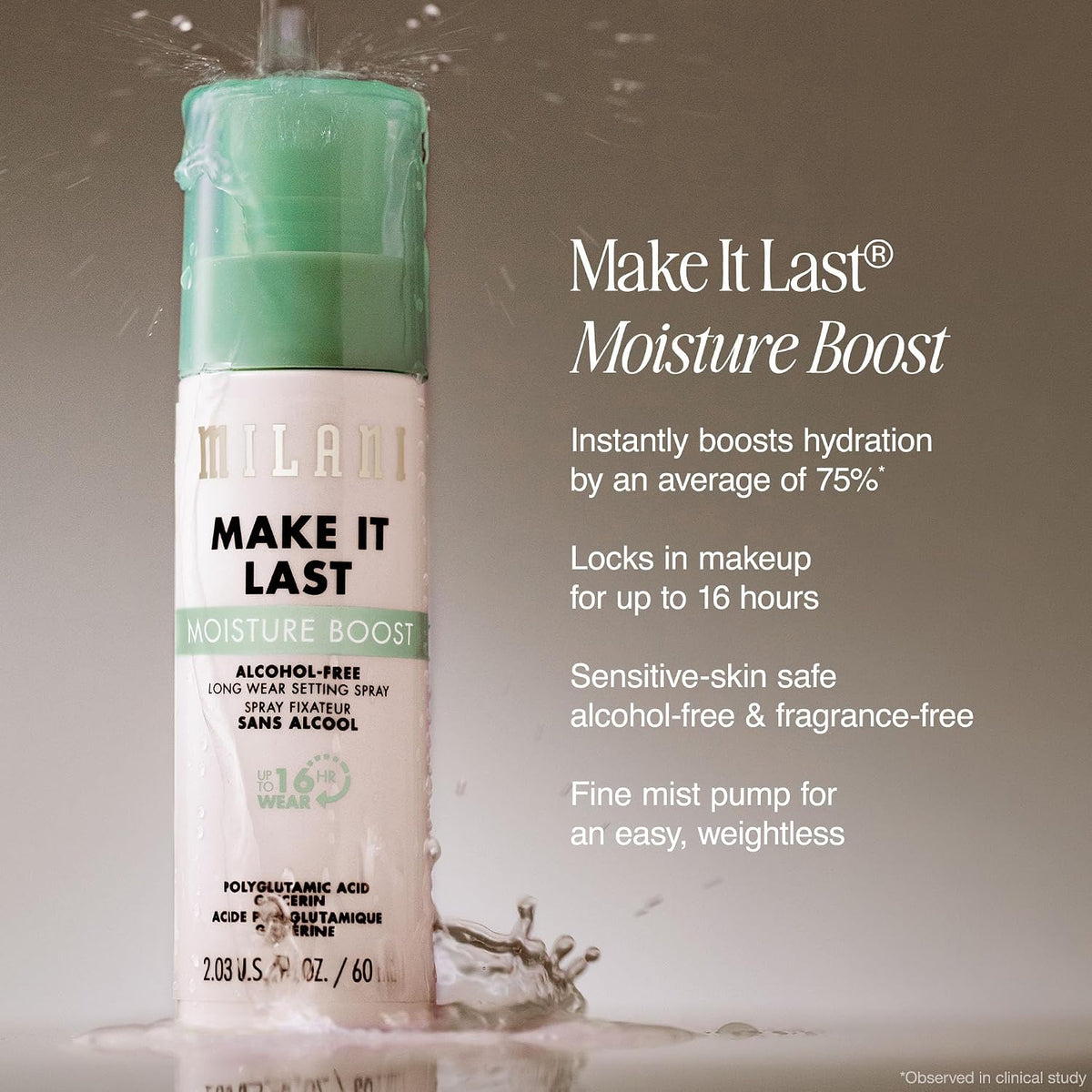 Milani Make It Last Moisture Boost Makeup Setting Spray - Alcohol Free