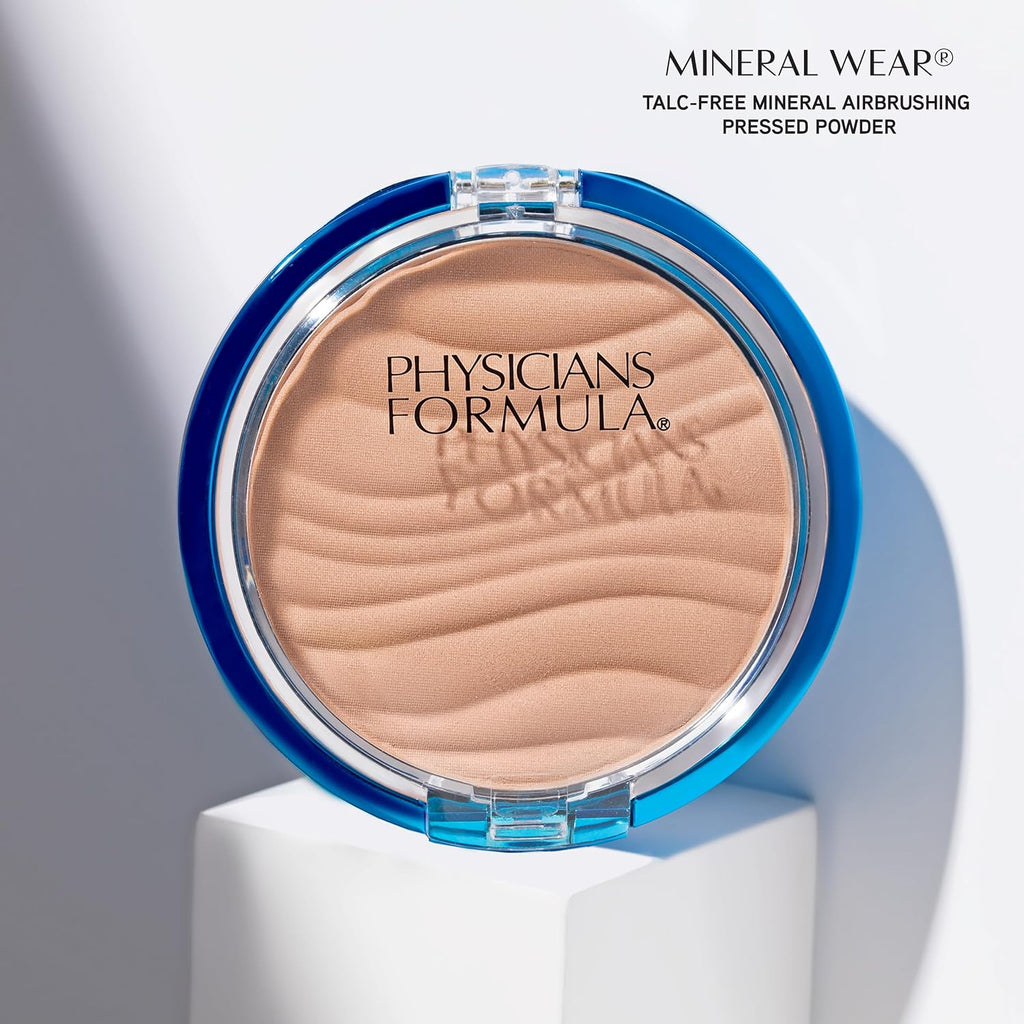 Physicians Formula Mineral Wear Talc-Free Airbrushing Pressed Powder, Full Coverage Mineral Face Powder for Sensitive Skin – Translucent