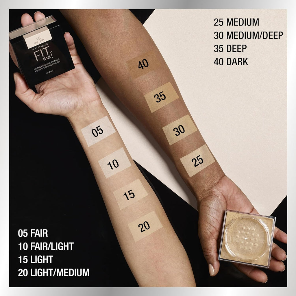 Maybelline Fit Me Loose Setting Powder, Face Powder and Finishing Makeup, Fair Light, 1 Count