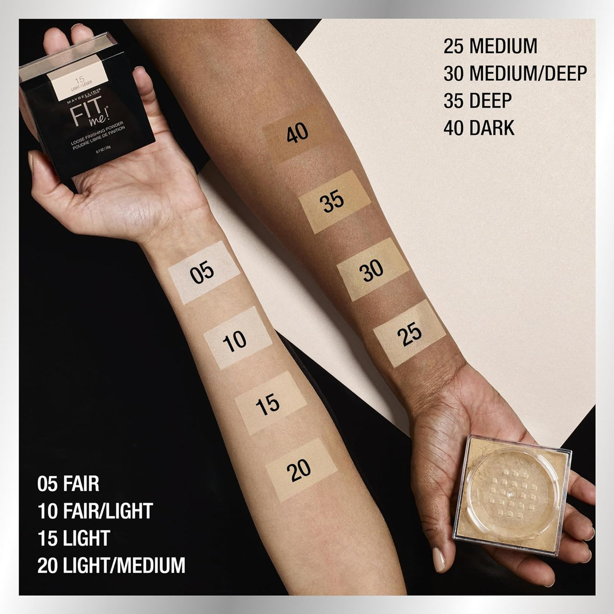 Maybelline Fit Me Loose Setting Powder, Face Powder and Finishing Makeup, Fair Light, 1 Count