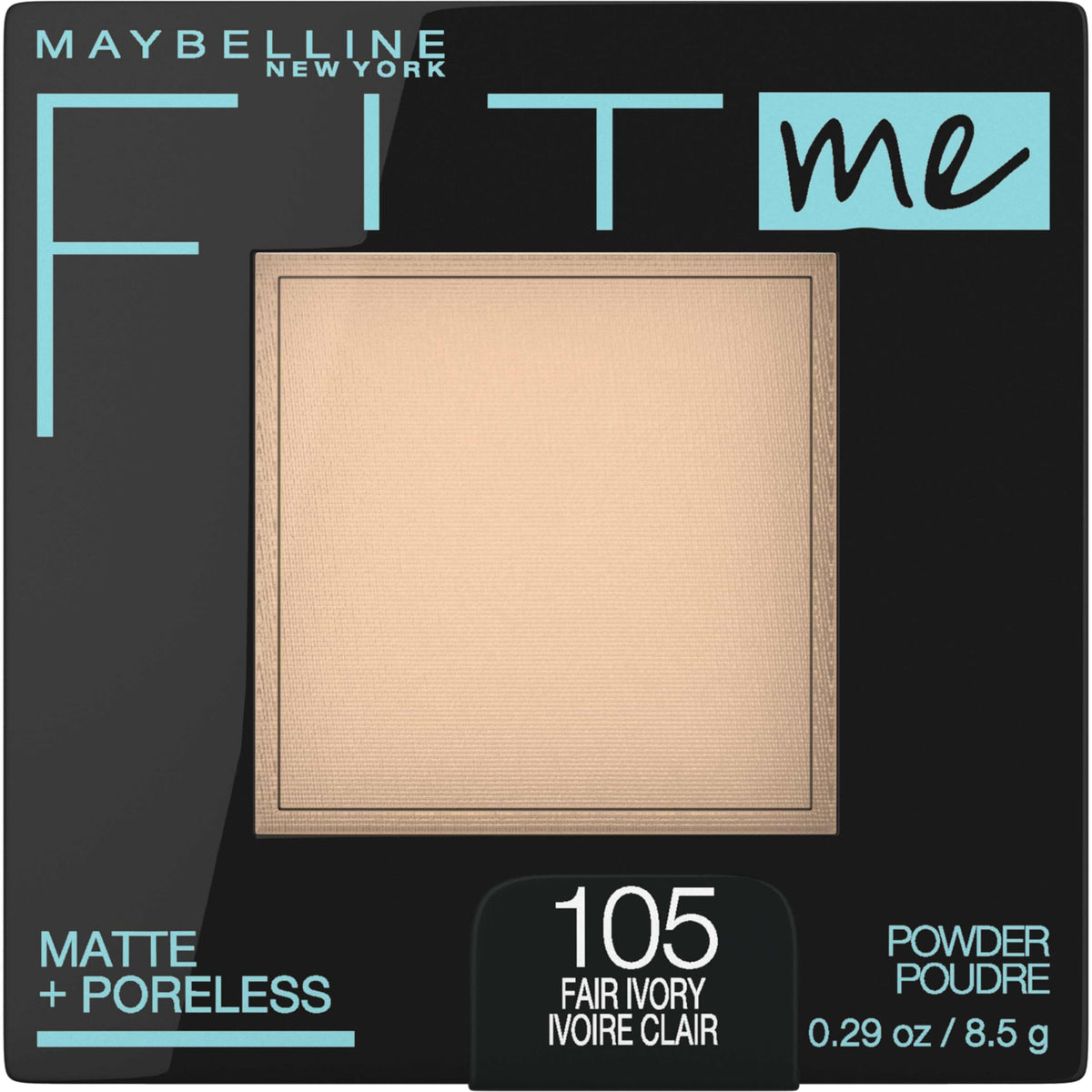 Maybelline Fit Me Matte + Poreless Pressed Face Powder Makeup & Setting Powder, Toffee, 1 Count