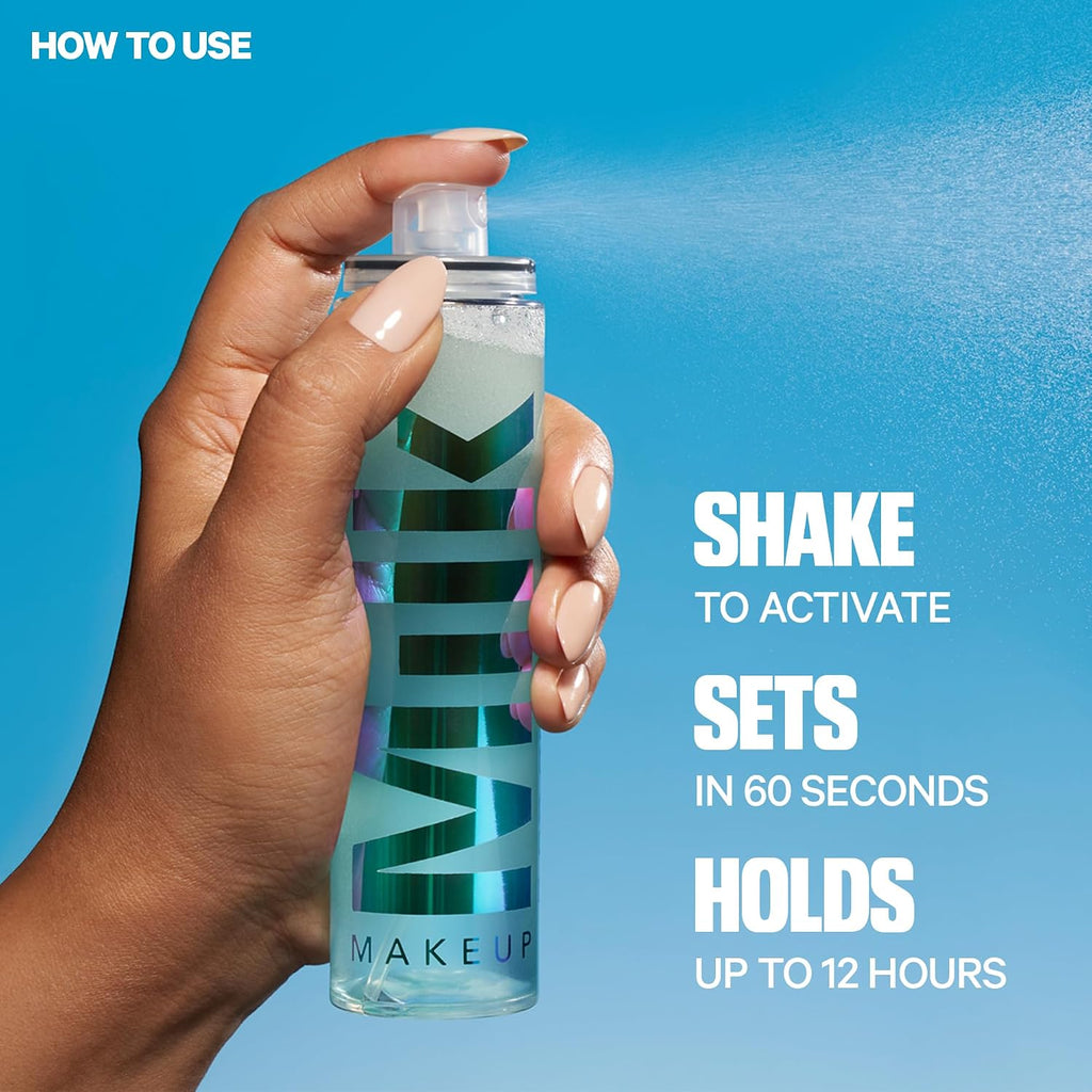 Milk Makeup Hydro Grip Set + Refresh Spray with Hyaluronic Acid – Sets Makeup + Hydrates Skin for Up to 12 Hours – Long-Lasting, Alcohol-Free Facial Mist for Dewy, Radiant Skin