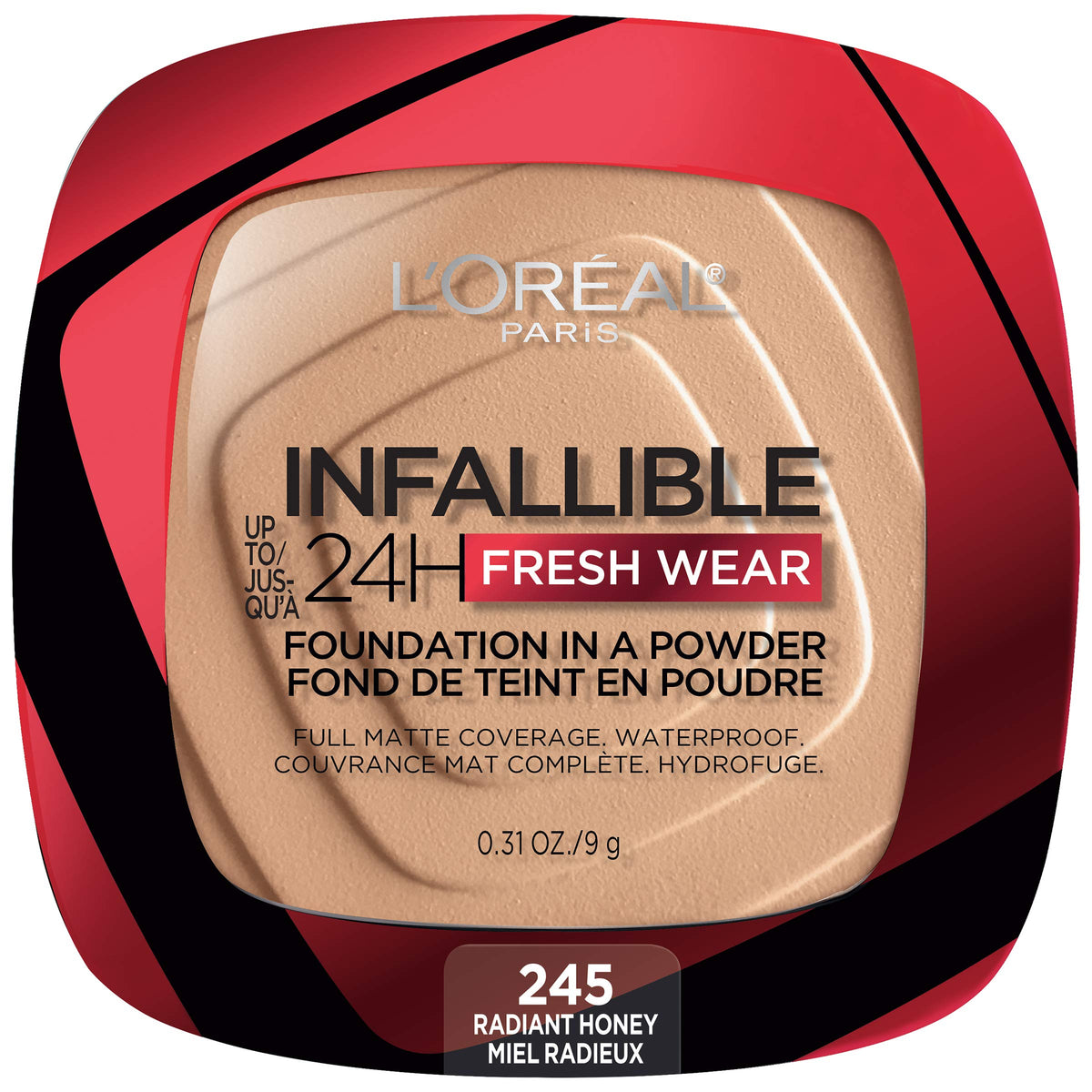 L'Oreal Paris Makeup Infallible Fresh Wear Foundation in a Powder, Up to 24H Wear, Waterproof, Porcelain, 0.31 oz. (Packaging May Vary)
