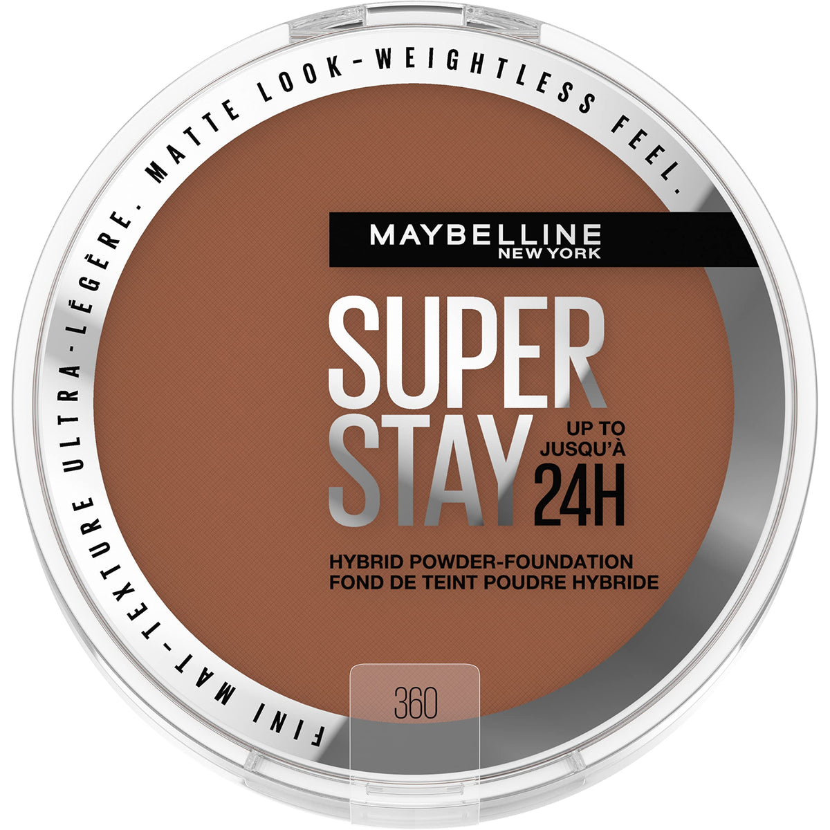 Maybelline Super Stay Up to 24HR Hybrid Powder-Foundation, Medium-to-Full Coverage Makeup, Matte Finish, 120, 1 Count