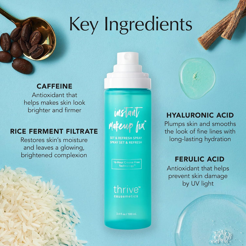 Thrive Causemetics Instant Makeup Fix Setting & Refresh Spray, 3.4 oz