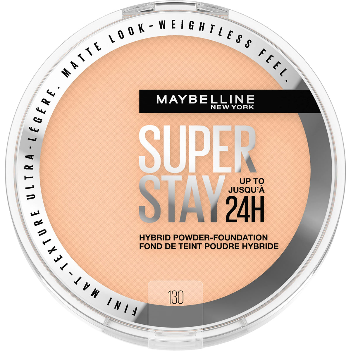 Maybelline Super Stay Up to 24HR Hybrid Powder-Foundation, Medium-to-Full Coverage Makeup, Matte Finish, 120, 1 Count