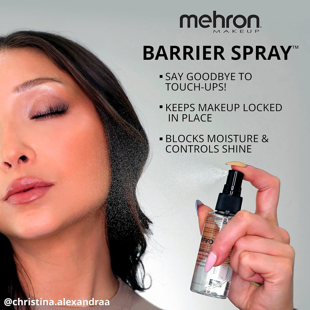 Mehron Makeup Barrier Spray - 1 Fl oz, Professional Makeup Setting Spray