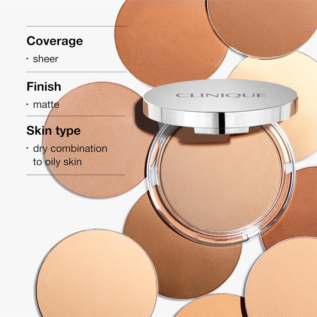 Clinique Stay-Matte Sheer Pressed Face Powder For Oily Skin Types | Sheer Coverage | Minimizes Shine | Makeup & Setting Powder